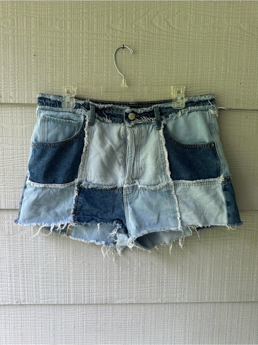Wild Fable Patchwork Highest Rise Fly Button Cutoff Denim Shorts ~14
